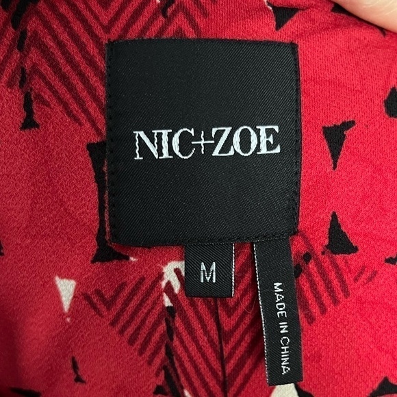 NIC + ZOE Lined Side Twist Red Abstract Print Dress -Size M - Picture 3 of 6